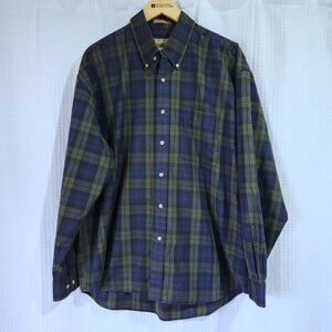 Khakis by Arrow Plaid Shirt Men's Large XL Long Sleeve Button Up Blue & Green